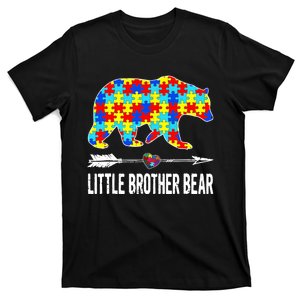 Proud Little Brother Bear Autism Awareness Gifts Boy T-Shirt