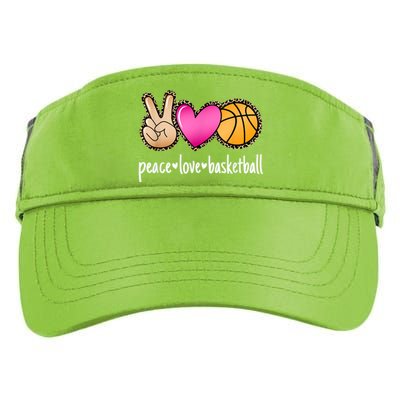 Peace Love Basketball Leopard Print Girls Women Basketball Adult Drive Performance Visor