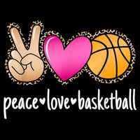 Peace Love Basketball Leopard Print Girls Women Basketball Flat Bill Trucker Hat