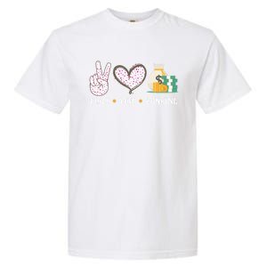 Peace Love Banking Banker Funny Gift Idea Gift Garment-Dyed Heavyweight T-Shirt