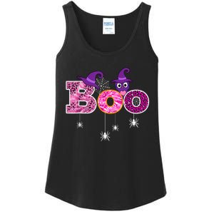 Pink Leopard Boo Spider WItch Hat Cute Scary Halloween Girls Ladies Essential Tank