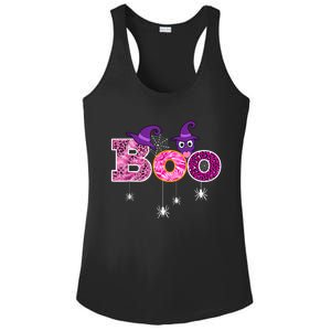 Pink Leopard Boo Spider WItch Hat Cute Scary Halloween Girls Ladies PosiCharge Competitor Racerback Tank