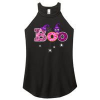 Pink Leopard Boo Spider WItch Hat Cute Scary Halloween Girls Women's Perfect Tri Rocker Tank