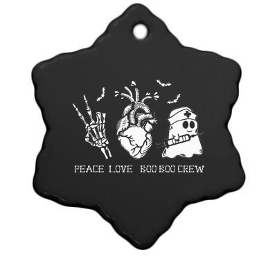 Peace Love Boo Boo Crew Lazy Halloween Costume Nurse Ghost Ceramic Star Ornament