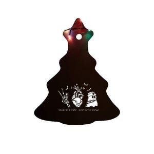 Peace Love Boo Boo Crew Lazy Halloween Costume Nurse Ghost Ceramic Tree Ornament