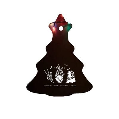 Peace Love Boo Boo Crew Lazy Halloween Costume Nurse Ghost Ceramic Tree Ornament