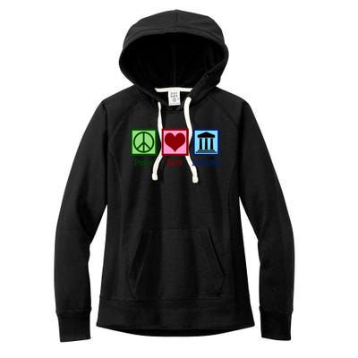 Peace Love Banking Funny Banker Cool Gift Women's Fleece Hoodie