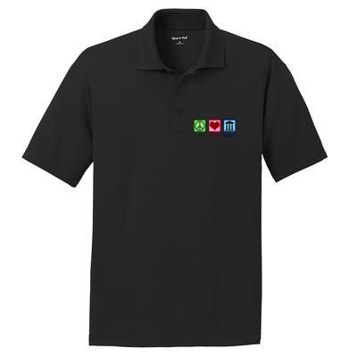 Peace Love Banking Funny Banker Cool Gift PosiCharge RacerMesh Polo