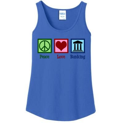 Peace Love Banking Funny Banker Cool Gift Ladies Essential Tank