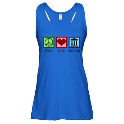 Peace Love Banking Funny Banker Cool Gift Ladies Essential Flowy Tank