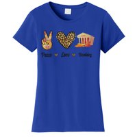 Peace Love Banking Job Love Banker Leopard Cute Gift Women's T-Shirt