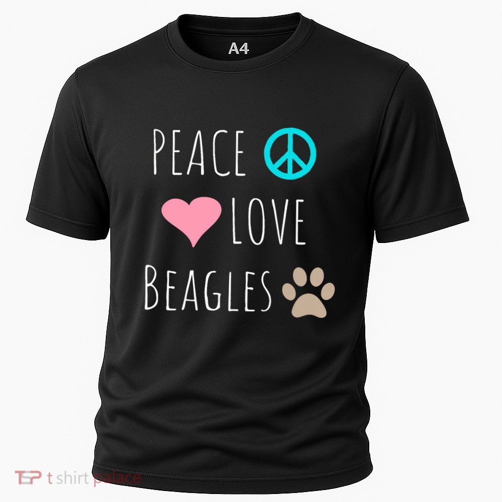 Peace Love Beagles Cute Dog Puppy Pet Lover Cooling Performance Crew T-Shirt