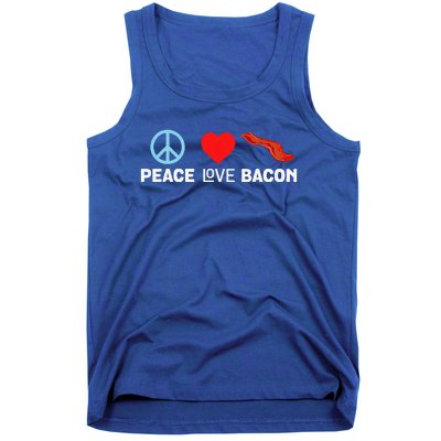 Peace Love Bacon Funny Pork Strips Food Lover Tee Tank Top