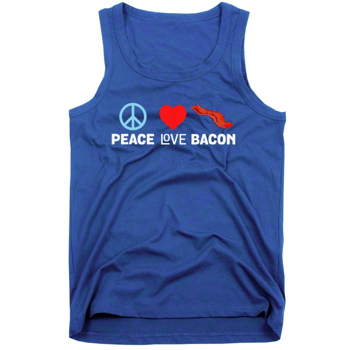 Peace Love Bacon Funny Pork Strips Food Lover Tee Tank Top