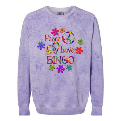 Peace Love Bingo Gift Colorblast Crewneck Sweatshirt