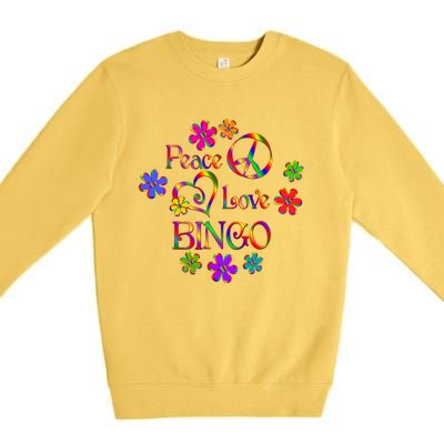 Peace Love Bingo Gift Premium Crewneck Sweatshirt