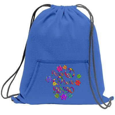 Peace Love Bingo Gift Sweatshirt Cinch Pack Bag