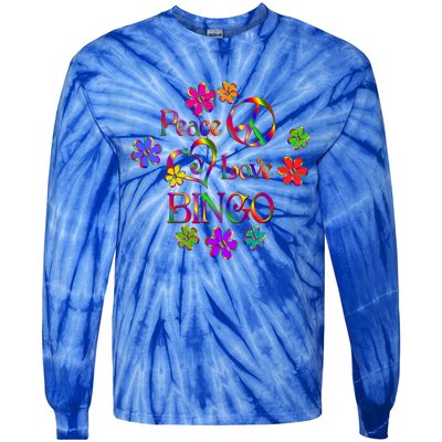 Peace Love Bingo Gift Tie-Dye Long Sleeve Shirt