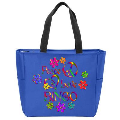 Peace Love Bingo Gift Zip Tote Bag