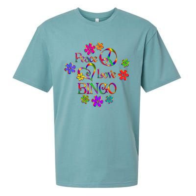 Peace Love Bingo Gift Sueded Cloud Jersey T-Shirt