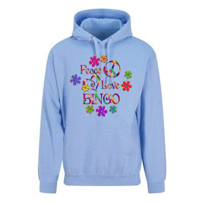 Peace Love Bingo Gift Unisex Surf Hoodie