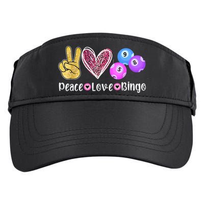 Peace Love Bingo Funny Bingo Lover Adult Drive Performance Visor