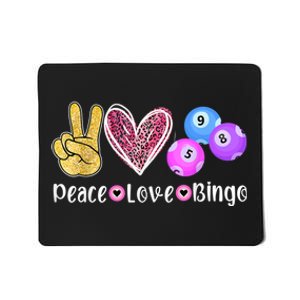 Peace Love Bingo Funny Bingo Lover Mousepad