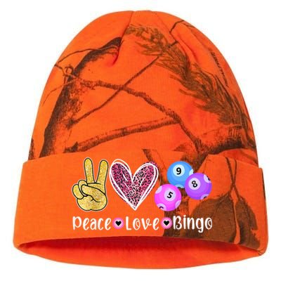 Peace Love Bingo Funny Bingo Lover Kati Licensed 12" Camo Beanie