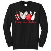 Peace Love Bowling Gift Bowling Lovers Bowlers Gift Sweatshirt