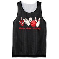 Peace Love Bowling Gift Bowling Lovers Bowlers Gift Mesh Reversible Basketball Jersey Tank