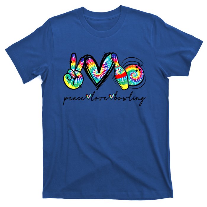 Peace Love Bowling Tie Dye Cute Bowling Lovers Meaningful Gift T-Shirt