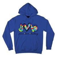 Peace Love Bowling Tie Dye Cute Bowling Lovers Meaningful Gift Tall Hoodie