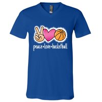 Peace Love Basketball Basketball Player Great Gift V-Neck T-Shirt