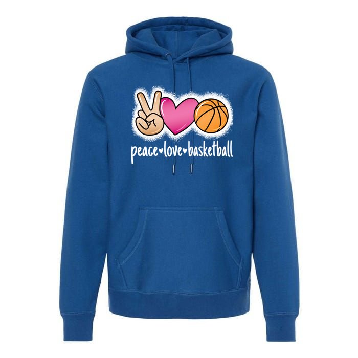 Peace Love Basketball Basketball Player Great Gift Premium Hoodie