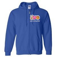 Peace Love Basketball Basketball Player Great Gift Full Zip Hoodie