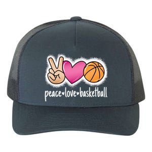 Peace Love Basketball Basketball Player Great Gift Yupoong Adult 5-Panel Trucker Hat