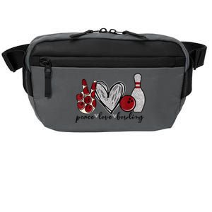 Peace Love Bowling Funny Bowling Lover Crossbody Pack