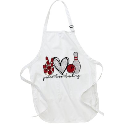 Peace Love Bowling Funny Bowling Lover Apron