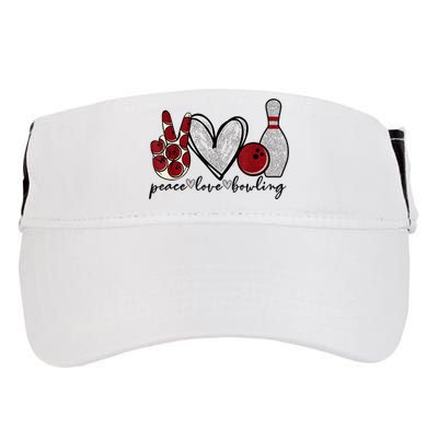 Peace Love Bowling Funny Bowling Lover Adult Drive Performance Visor