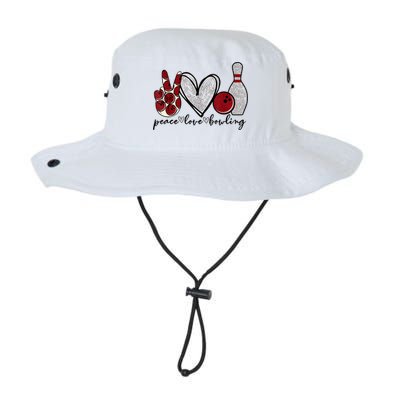 Peace Love Bowling Funny Bowling Lover Bucket Hat