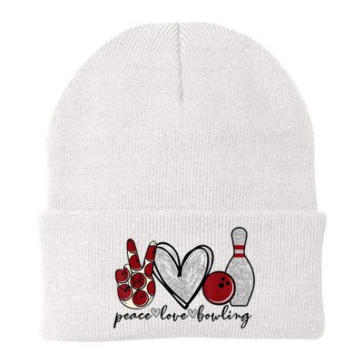 Peace Love Bowling Funny Bowling Lover Beanie