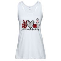 Peace Love Bowling Funny Bowling Lover Ladies Essential Flowy Tank