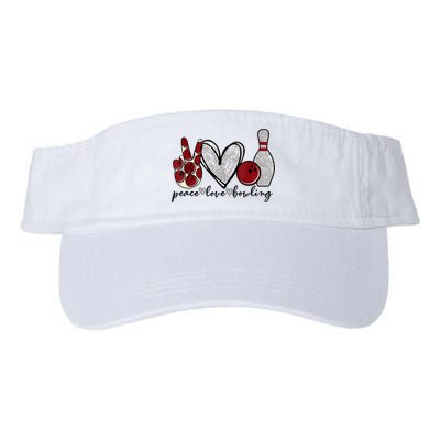 Peace Love Bowling Funny Bowling Lover Visor