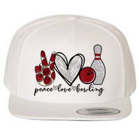 Peace Love Bowling Funny Bowling Lover Wool Snapback Cap