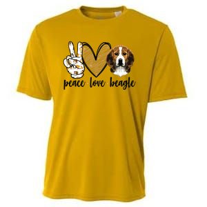 Peace Love Beagle Funny Gift Dog Lover Cooling Performance Crew T-Shirt