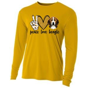 Peace Love Beagle Funny Gift Dog Lover Cooling Performance Long Sleeve Crew