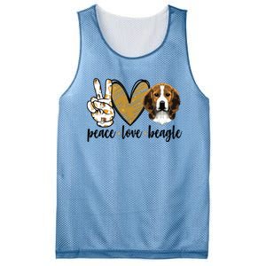 Peace Love Beagle Funny Gift Dog Lover Mesh Reversible Basketball Jersey Tank