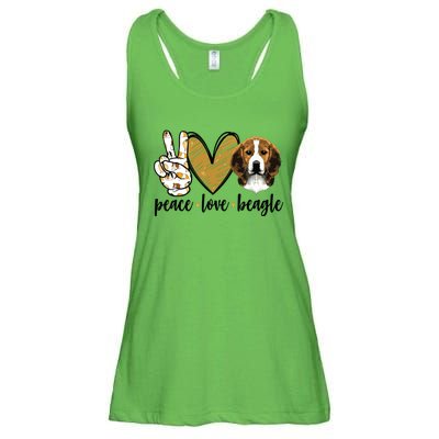 Peace Love Beagle Funny Gift Dog Lover Ladies Essential Flowy Tank