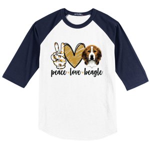 Peace Love Beagle Funny Gift Dog Lover Baseball Sleeve Shirt