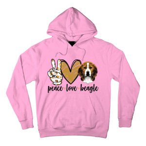 Peace Love Beagle Funny Gift Dog Lover Hoodie